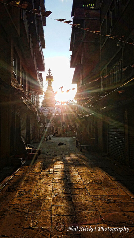 Sunset over Stupa Alley
